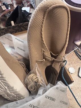 Women's Knit Slip-On Sneakers in Tan